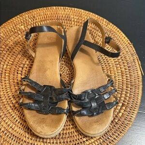 UGG Black Leather Sandals